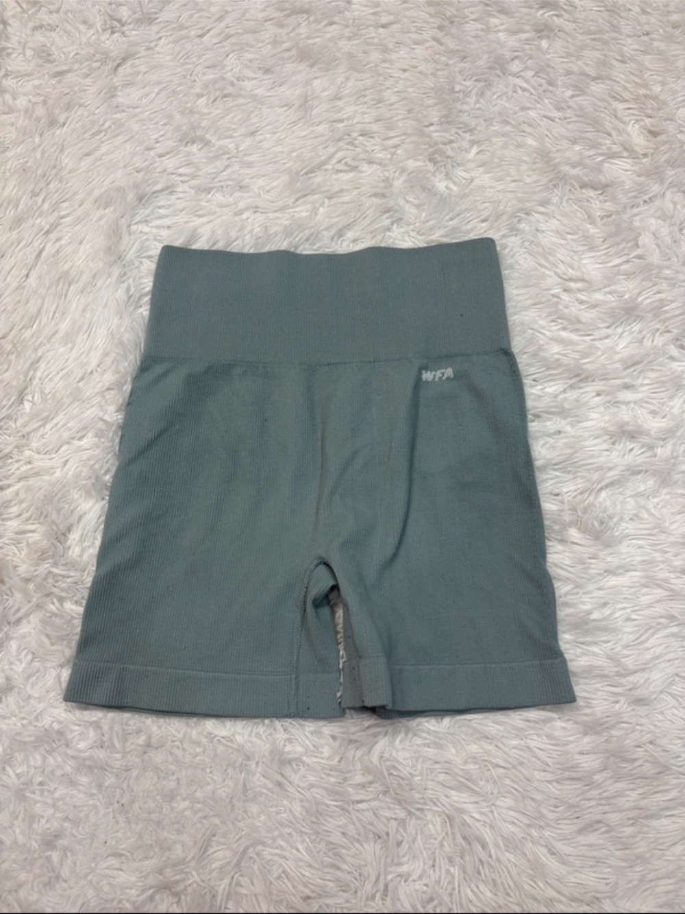 WFA Ribbed High-Waist Bike Shorts in Sage